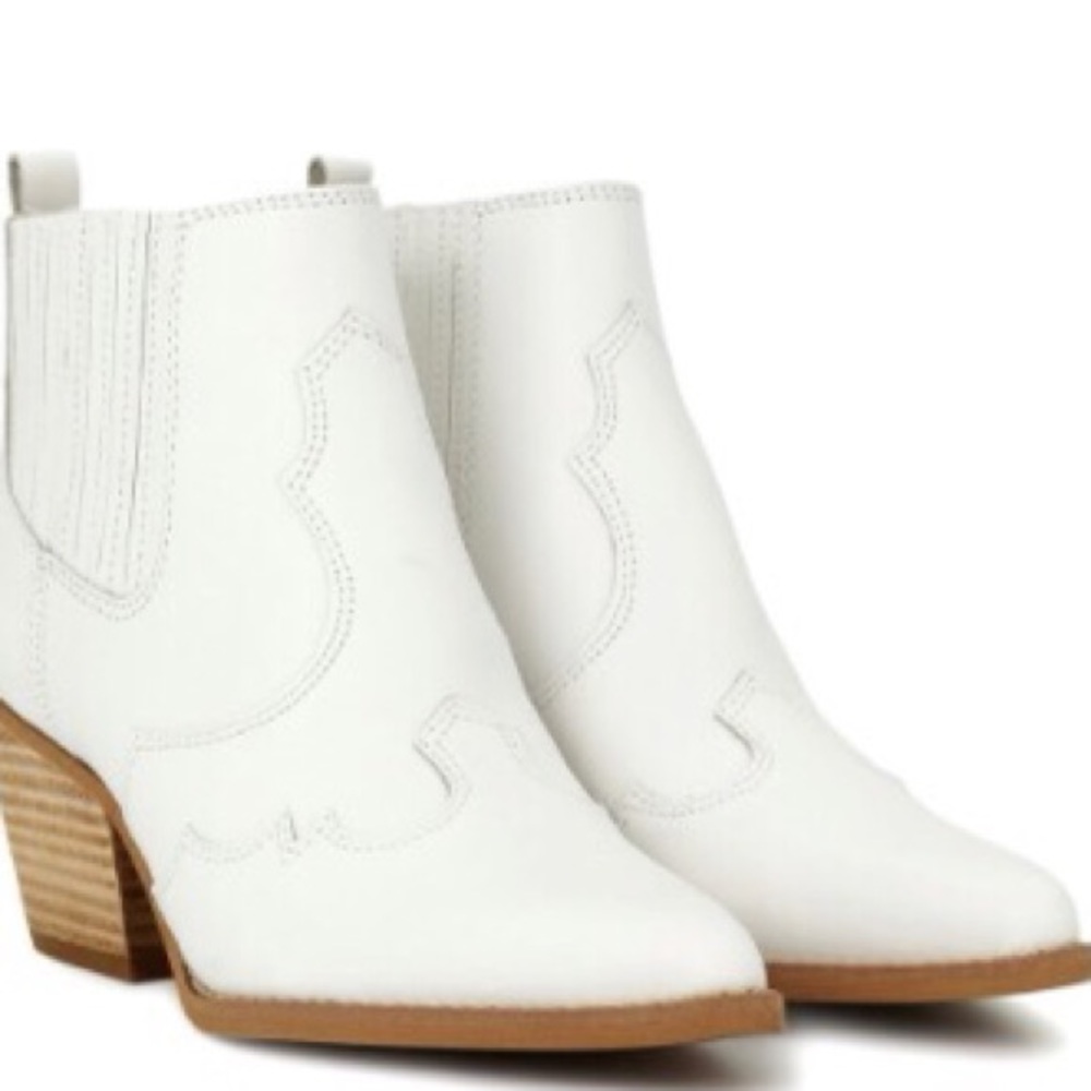 Sam Edelman White Ankle Boots